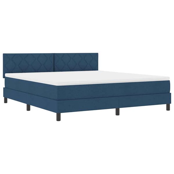 vidaXL Boxspring bed met matras met hoofdeinde Blauw 180 x 200 cm Stof