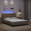 vidaXL Bedframe met LED zonder matras "Hvar" cappuccino 140x200 cm
