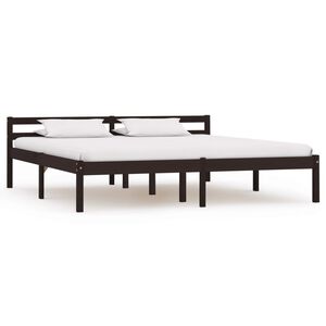 vidaXL Bedframe massief grenenhout donkerbruin 160x200 cm