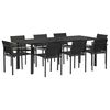vidaXL Buitenmeubelset 9 pcs Zwart en Anthraciet Textileen