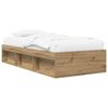 vidaXL Bedframe met opslag Artisanaal eiken 80 x 200 cm Bewerkt hout