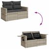vidaXL 8-delige Loungeset met kussens poly rattan lichtgrijs
