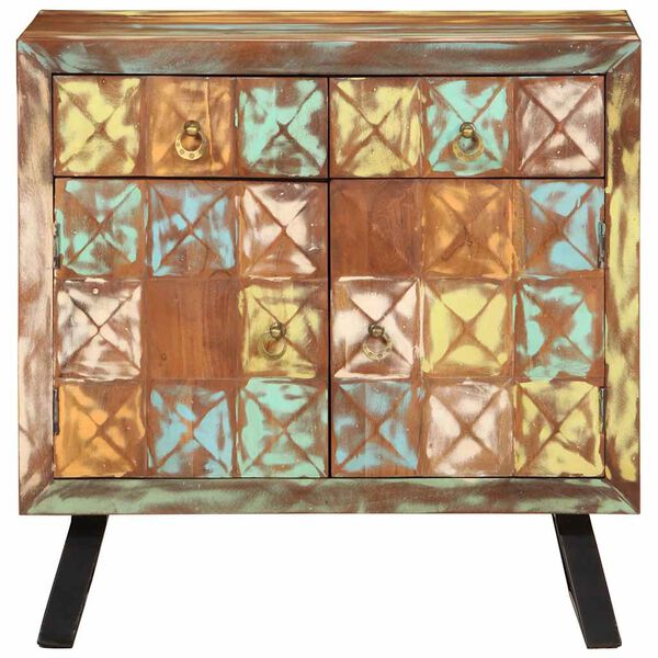 vidaXL Ladekast 70x35x70 cm massief gerecycled hout meerkleurig