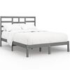 vidaXL Bedframe massief hout grijs 120x190 cm