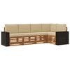 vidaXL Buiten bankenset 5 st Natuurlijk en Beige Polyester