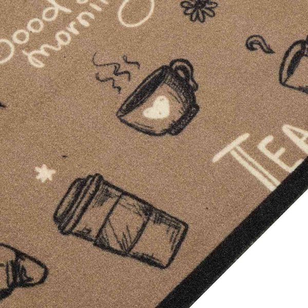 vidaXL Keukenmat wasbaar ochtendprint 60x180 cm fluweel bruin