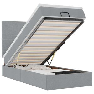 vidaXL Bed met matras 90x200 cm stof lichtgrijs