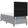 vidaXL Boxspring bed met matras met LED Lichtgrijs 80 x 200 cm Stof