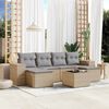 vidaXL 7-delige Loungeset met kussens poly rattan beige