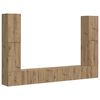 vidaXL Tv-meubelset 8 st Artisan Eiken Bewerkt hout