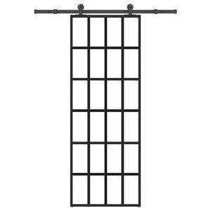vidaXL Schuifdeur met beslag 76x205 cm ESG-glas en aluminium