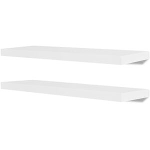 vidaXL Wandplanken MDF zwevend voor boeken/dvd wit 2 st