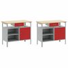 vidaXL Werkbankset met lade 8 pcs Rood en Grijs Gepoedercoat staal