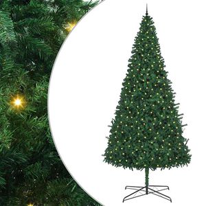 vidaXL Kerstboom met decoratieve slingerlichten Groen 400 cm PVC