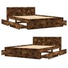 vidaXL Bedframe met hoofdeinde bewerkt hout gerookt eiken 120x200 cm