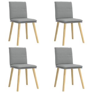 vidaXL Eetkamerstoelen 4 st stof lichtgrijs