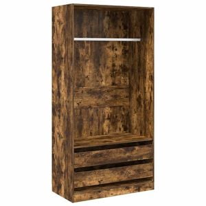vidaXL Kledingkast 100x50x200 cm bewerkt hout gerookt eikenkleurig