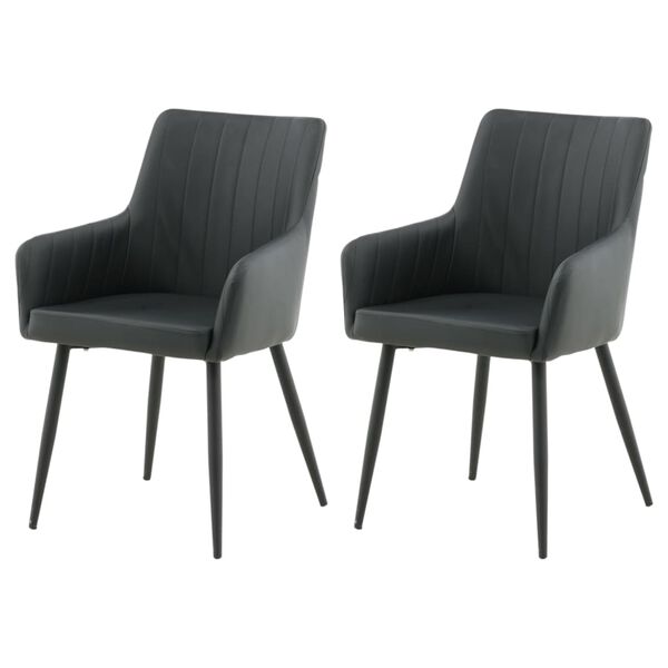 Venture Home Eetkamerstoelen 2 st Comfort lederlook zwart
