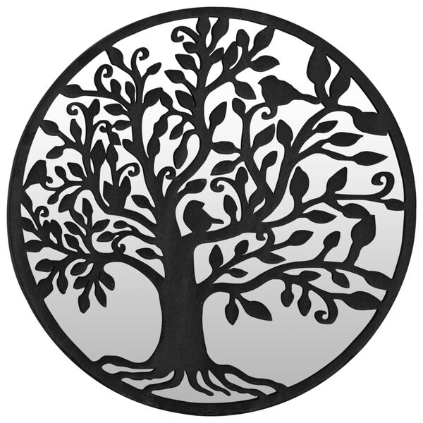 vidaXL Spiegel rond 60x2,5 cm ijzer zwart