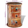 vidaXL Kast met 3 lades massief gerecycled hout