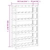 vidaXL Wijnrek voor 42 flessen massief grenenhout grijs