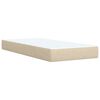 vidaXL Boxspring met matras stof crèmekleurig 80x200 cm