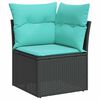 vidaXL 7-delige Loungeset met kussens poly rattan acacia zwart