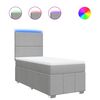 vidaXL Boxspring met matras stof lichtgrijs 100x200 cm