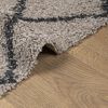 vidaXL Vloerkleed PAMPLONA shaggy hoogpolig 200x200 cm beige antraciet