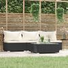 vidaXL 4-delige Loungeset met kussens poly rattan zwart