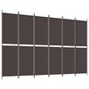 vidaXL Kamerscherm met 6 panelen 300x200 cm stof bruin
