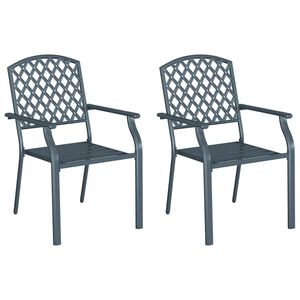 vidaXL Tuinstoel 2 st Antraciet Staal