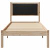 vidaXL Bedframe met hoofdeinde Zwart 80 x 190 cm Massief grenenhout