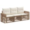 vidaXL Tuinbankenset 3 pcs Beige en Cr&egrave;me Wit poly rattan