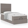 vidaXL Ottoman bed met matras 90x190cm stof taupe