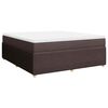 vidaXL Boxspring met matras stof donkerbruin 180x200 cm