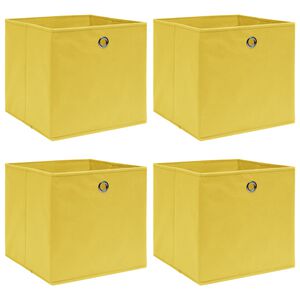 vidaXL Opbergboxen 4 st 32x32x32 cm stof geel