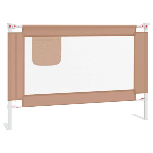 vidaXL Bedhekje peuter 100x25 cm stof taupe