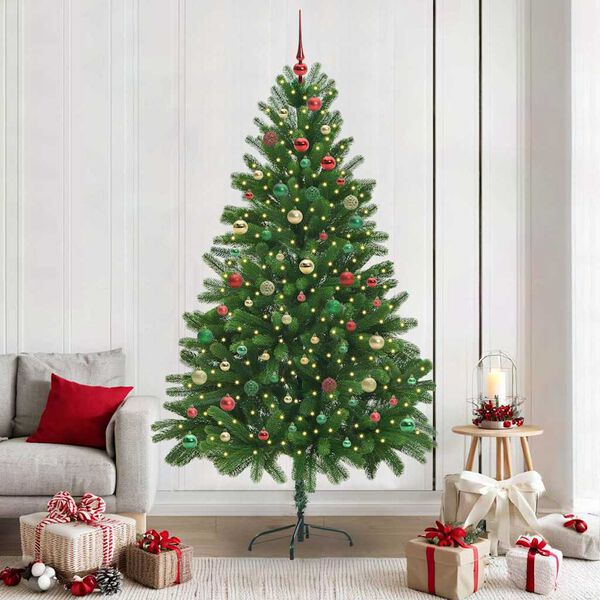 vidaXL Kerstboom met 300 LED met standaard Groen 210 cm PE