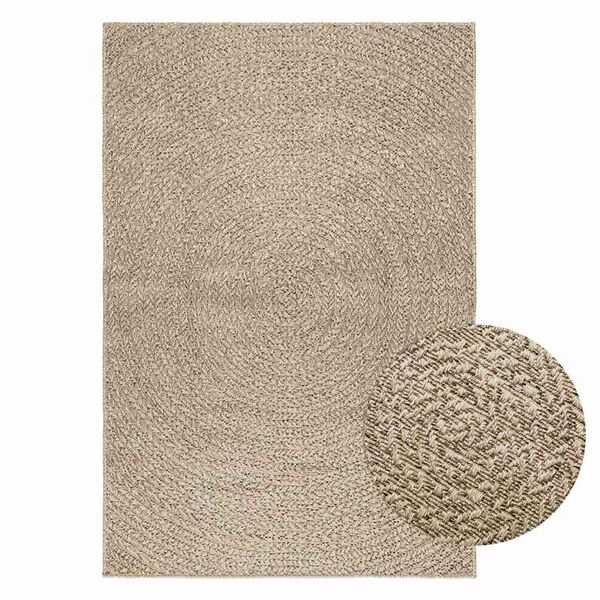 vidaXL Vloerkleed ZIZUR beige binnen en buiten 120x170 cm jute look