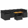 vidaXL 8-delige Loungeset met kussens poly rattan zwart