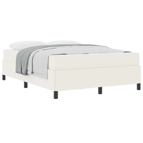 vidaXL Bedframe met matras Cr&egrave;me 160 x 200 cm Stof