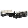 vidaXL Tuinbankenset 9 st Zwart en Cream Wit poly rattan