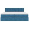 vidaXL Ottoman bed met matras 200x200 cm fluweel donkerblauw