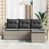 vidaXL Tuin Sofa Set met kussen met opslag 4 pcs Lichtgrijs
