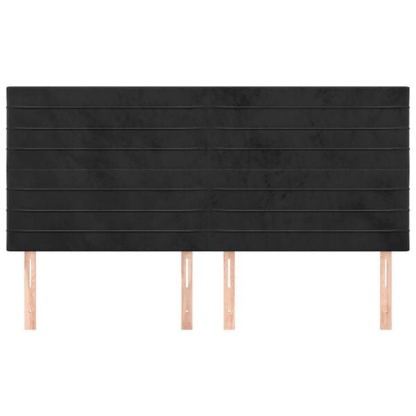 vidaXL Hoofdbord zwart 200x5x118/128 cm fluweel
