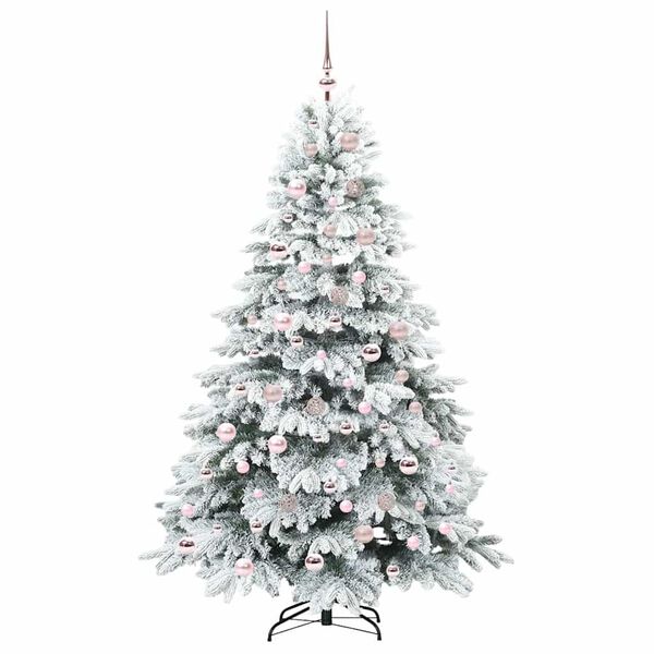 vidaXL Kunstkerstboom met 300 LED met standaard Wit 180 cm PE en PVC