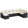 vidaXL 8-delige Loungeset met kussens poly rattan zwart