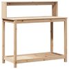 vidaXL Oppottafel met schappen 108x50x109,5 cm massief grenenhout