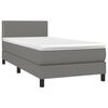 vidaXL Boxspring met matras stof donkergrijs 90x200 cm